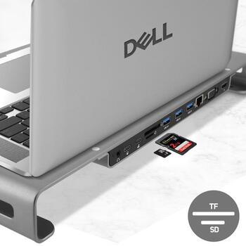 Swissten Многофункциональный Док USB-C станция для портативного компьютера / HDMI / USB 3.0 / 2x USB-C / RJ45 / SD / Micro SD / VGA / Audio (44040104)