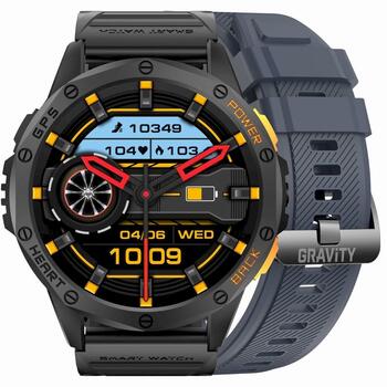 GRAVITY Смарт-часы GT24-1 GPS с силиконовым ремешком / чёрный/тёмно-синий (GT24-1)