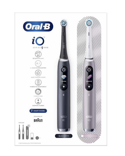 Oral-B iO Series 9 Duo Pack Magnetic Elektriskās zobu birstes 2gb. Black / Pink (4210201411550)