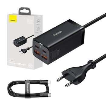 Baseus GaN3 Lādētājs 2x USB-C / 2x USB / 100W (CCGP000101)