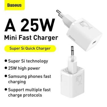 Baseus CCSP020102 Super Si 1C Ceļojuma Lādētājs 25W (CCSP020102)