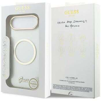 Case Guess IML Script Metal MagSafe Защитный чехол для iPhone 17 Air / прозрачный (GUHMP17M5HTCSMST)