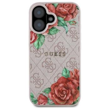 Guess GUHMP16SP4ROPEMCP Hardcase 4G Flowers Print MagSafe Защитный чехол для iPhone 16 6.1
