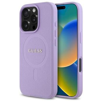 Guess GUHMP16LPSAHMCU Saffiano MagSafe Aizsargapvalks priekš iPhone 16 Pro 6.3