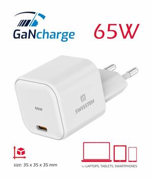 Swissten GaN Travel Charger Tīkla Lādētājs USB-C 65W (22037020)