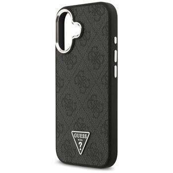 Case Guess 4G Triangle Logo MagSafe Aizsargapvalks priekš iPhone 17 / melns/sudraba (GUHMP17SP4TSRCMK)