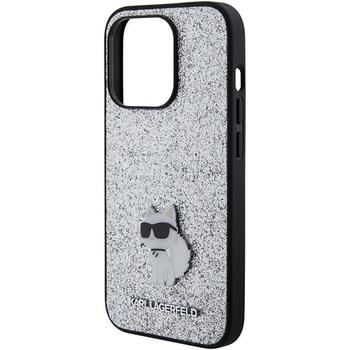 Karl Lagerfeld Fixed Glitter Choupette Logo Metal Pin Защитный Чехол для Apple iPhone 15 Pro Max (KLHCP15XGCNPSG)