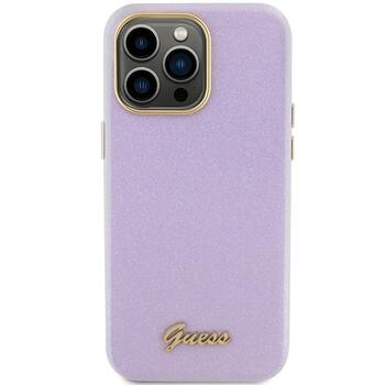 Guess Glitter Glossy Script Back Case Защитный Чехол для Apple iPhone 15 Pro Max (GUHCP15XPGMCSL)