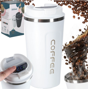 RoGer Termokrūze ar LED temperatūras displeju 500ml Balta (5903039769304)
