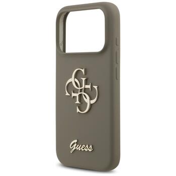 Guess Silicone Big 4G Script Case Защитный чехол для iPhone 17 Pro / коричневый (GUHCP17LSC4GSMW)