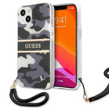 Guess GUHCP13SKCABBK Camo Strap Collection Aizsargapvalks priekš iPhone 13 mini 5,4