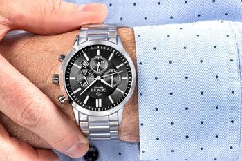 Giewont Vīriešu pulkstenis Chronograph Sapphire GW8510-B1 / sudraba/melns (GW8510-B1)