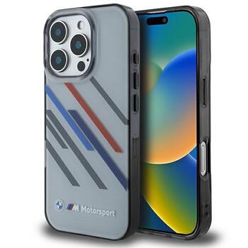 BMW Motorsport IML Random Stripes Aizsargapvalks Priekš Apple iPhone 16 Pro (BMHCP16L23HTRAG)