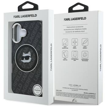 Karl Lagerfeld IML Choupette Head Logo MagSafe Aizsargapvalks priekš iPhone 16 / melns (KLHMP16SHMKBCHK)