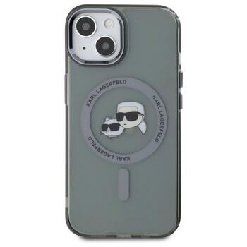 Karl Lagerfeld KLHMP15SHLSKCK Hardcase IML Metal Karl&Choupette Head Aizsargapvalks priekš iPhone 15 6.1