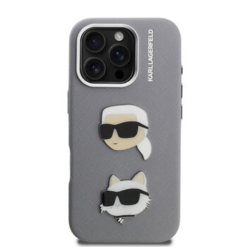Karl Lagerfeld Grained PU K&CH Heads Case Чехол для Apple iPhone 16 Pro (KLHCP16LPSFDHPG)