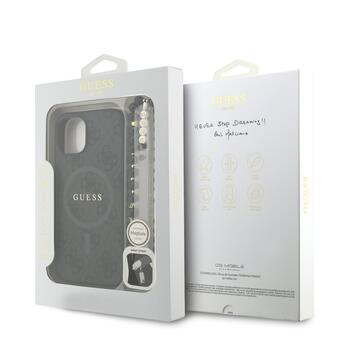 Guess PU Leather 4G Colored Ring Strap MagSafe Case Защитный чехол для iPhone 15 / чёрный (GUHMP15SP4GREGSK)