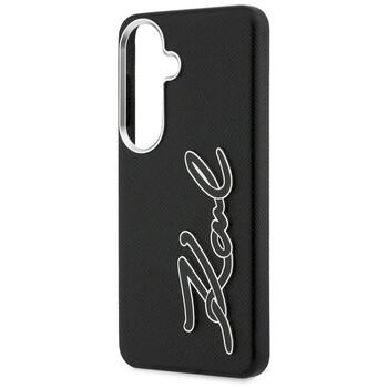 Karl Lagerfeld Grained Signature Metal Resin Logo Защитный чехол для Samsung Galaxy S26 / чёрный (KLHCS26SPGFKSRSK)