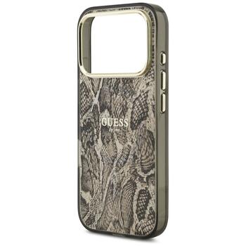 Guess Python Pattern MagSafe Case Защитный чехол для iPhone 17 Pro / коричневый (GUHMP17LHIMPYGW)