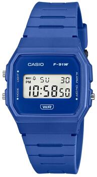 CASIO Unisex Watch Rokas pulkstenis F-91WB-2A1EF / zils (F-91WB-2A1EF)