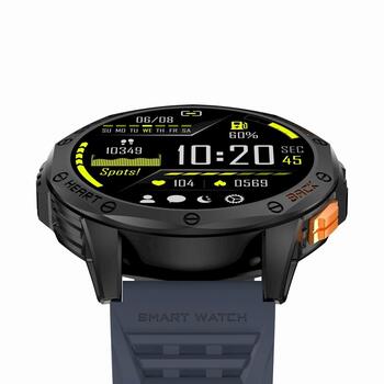 GRAVITY Смарт-часы GT24-1 GPS с силиконовым ремешком / чёрный/тёмно-синий (GT24-1)