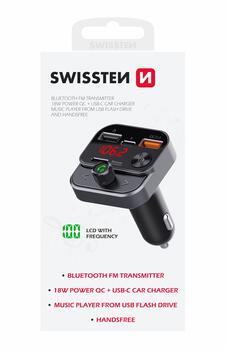 Swissten FM Трансмиттер 2x USB-A / USB-C / 30W (20114030)