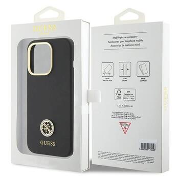 Guess GUHCP15XM4DGPK Silicone Logo Strass 4G Aizsargapvalks priekš iPhone 15 Pro Max 6.7