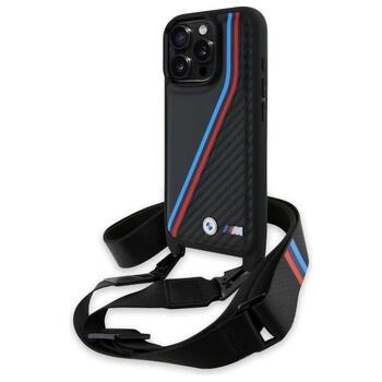 BMW M Edition Carbon Tricolor Lines Защитный Чехол для Apple iPhone 16 Pro Max (BMHCP16X23PSVTK)