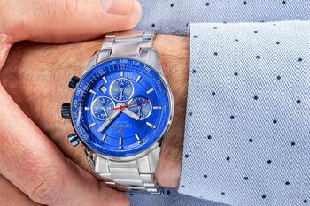 Giewont Vīriešu pulkstenis Chronograph Sapphire / sudraba/zils (GW9140-B3)