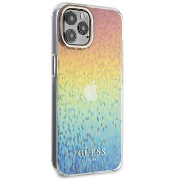 Guess GUHCP12MHDECMI IML Faceted Mirror Disco Iridescent Aizsargapvalks priekš iPhone 12/12 Pro 6.1