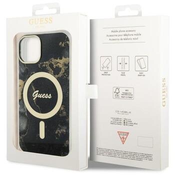 Guess GUHMP14MHTMRSK Golden Marble MagSafe Aizsargapvalks priekš iPhone 14 Plus/15 Plus 6.7