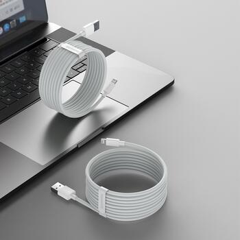 Baseus Simple Wisdom Data Cable Kit Кабель для передачи данных USB to Lightning 2.4A 1.5m (2шт/набор) / белый (TZCALZJ-02)