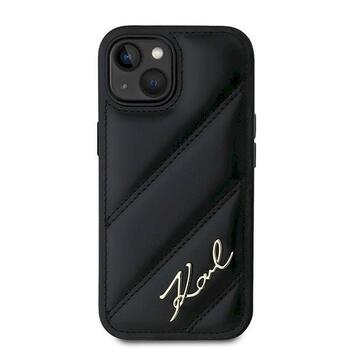 Karl Lagerfeld KLHCP15MPQDSMGK Diagonal Quilted S Aizsargapvalks priekš iPhone 15 Plus/14 Plus 6.7