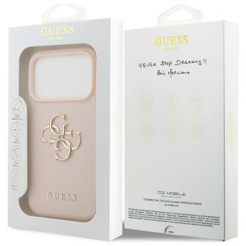 Guess Grained Big 4G & Classic Logo Case Aizsargapvalks priekš iPhone 17 Pro / rozā (GUHCP17LPGT4MBP)