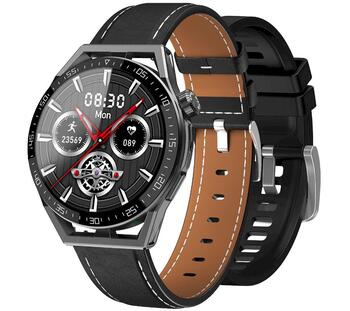 Rubicon RNCE88-1 Smartwatch Смарт-часы с силиконовым ремешком + кожаным ремешком / чёрный (RNCE88-1)