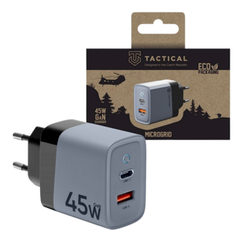 Tactical Microgrid GaN Charger Tīkla lādētājs 45W / pelēks (TA-57983117438)