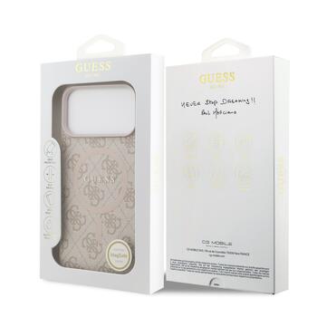 Guess PU Leather 4G Colored Ring MagSafe Case Aizsargapvalks priekš iPhone 17 Pro Max / rozā (GUHMP17XG4GFRP)