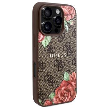Guess GUHMP16LP4ROPEMCW Hardcase 4G Flowers Print MagSafe Aizsargapvalks priekš iPhone 16 Pro 6.3