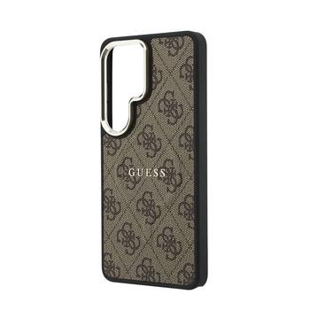 Guess PU Leather 4G Gold Frame Magnetic Case Чехол для Samsung Galaxy S26 Ultra (GUHMS26LP4MSEGCW)