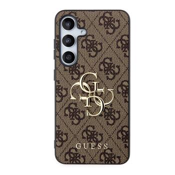 Guess PU 4G Metal Logo Case Защитный чехол для Samsung Galaxy S24 / коричневый (GUHCS24S4GMGBR)