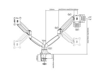 Multibrackets MB-3286 Monitora turētājs ar augstuma regulēšanu uz 2 monitoram (MB-3286)