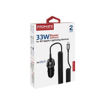 Promate PowerDrive-33PDI Auto lādētājs 33W / Lightning + USB-C (POWERDRIVE33PDI)
