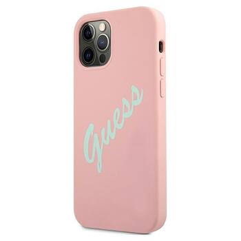 Guess GUHCP12MLSVSPG Silicone Vintage Aizsargapvalks priekš iPhone 12/12 Pro 6,1