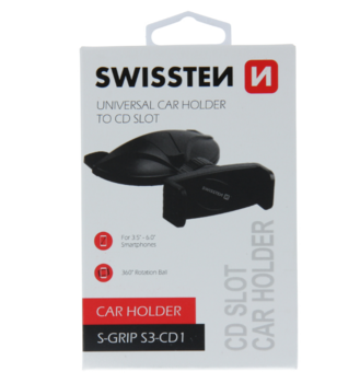 Swissten S-Grip S3-CD1 Универсальный Держатель В CD / Radio для Планшетов / Телефонов / GPS (SW-CH-S3-CD1-BK)