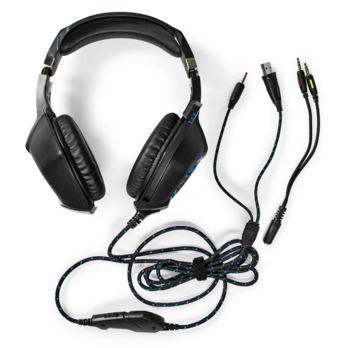 Nedis GHST250BK Стерео Игровая гарнитура USB Type-A / 2x 3,5 мм / 2.2m (GHST250BK)