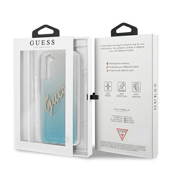 Guess GUHCS21MPCUGLSBL Hardcase Glitter Gradient Script Защитный чехол для Samsung Galaxy S21+ G996 / синий (GUHCS21MPCUGLSBL)