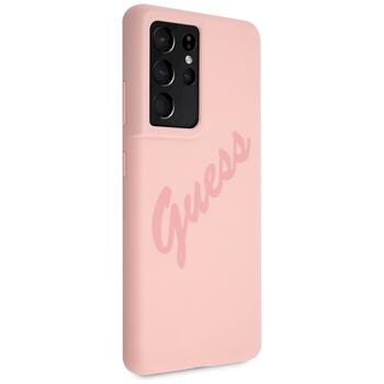 Guess GUHCS21LLSVSPI Script Vintage Защитный чехол для Samsung Galaxy S21 Ultra G998 / розовый (GUHCS21LLSVSPI)