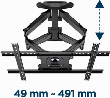 Gembird Full-motion Sienas stiprinājums televizoram 600x400 / 45kg (WM-75ST-01)
