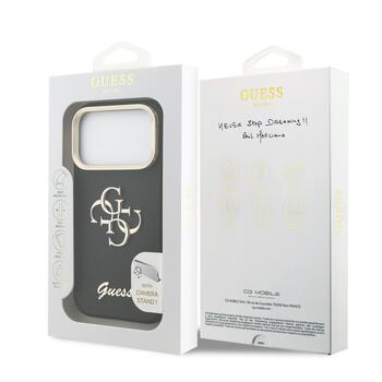 Guess PU Grained 4G Logo Stand Camera Frame Case Защитный чехол для iPhone 17 Pro / чёрный (GUHCP17LPCS4GSK)