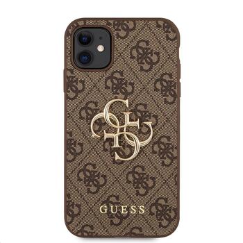 Guess PU 4G Metal Logo Case Защитный чехол для iPhone 11 / коричневый (GUHCN614GMGBR)